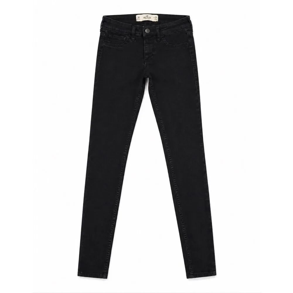 Hollister Super Skinny Black Jeans Women’s Size 26x31 Stretch Denim Low Rise